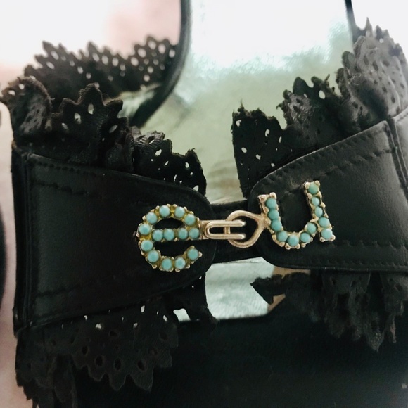 Emanuel Ungaro Black Kitten Heel Mule Sandal - Picture 5 of 8